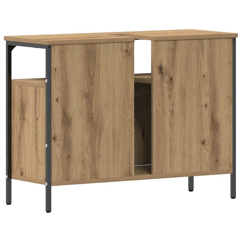 vidaXL Fürdőszobai mosdószekrény kézműves tölgy 80 x 30 x 60 cm