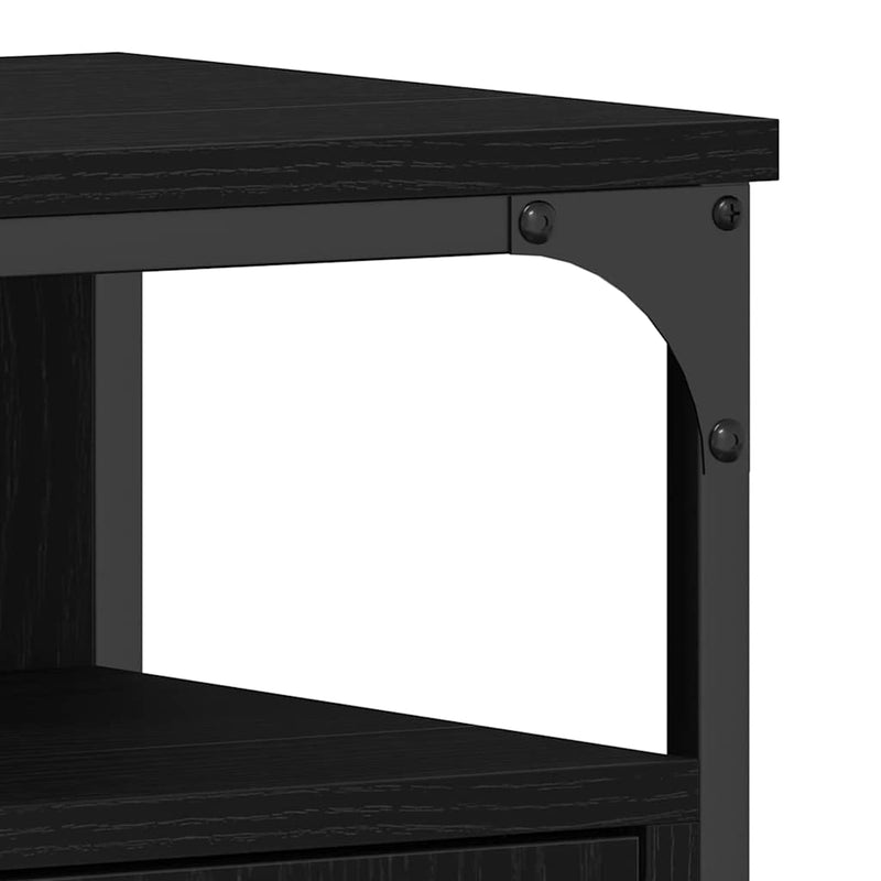 vidaXL Fürdőszobai mosdószekrény Musta tammi 80 x 30 x 60 cm Faanyag