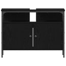 vidaXL Fürdőszobai mosdószekrény Musta tammi 80 x 30 x 60 cm Faanyag