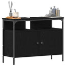 vidaXL Fürdőszobai mosdószekrény Musta tammi 80 x 30 x 60 cm Faanyag