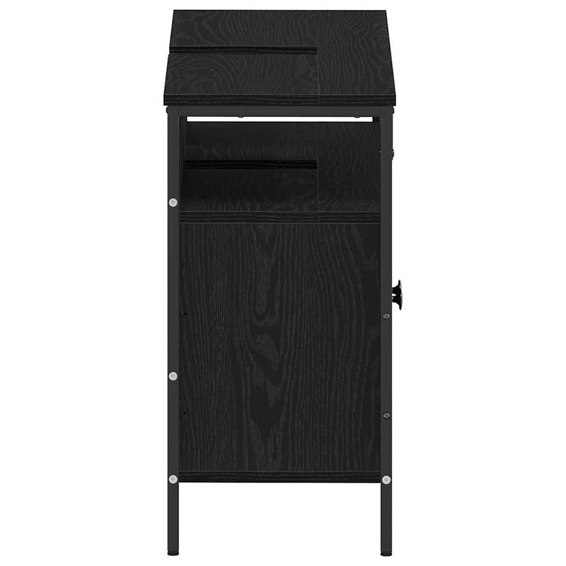 vidaXL Fürdőszobai mosdószekrény Musta tammi 80 x 30 x 60 cm Faanyag