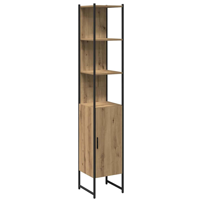 vidaXL Fürdőszoba Székény kézműves tölgy 33 x 33 x 185.5 cm Faanyag