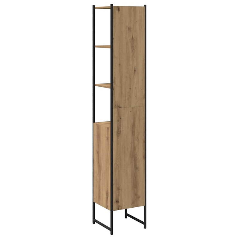 vidaXL Fürdőszoba Székény kézműves tölgy 33 x 33 x 185.5 cm Faanyag