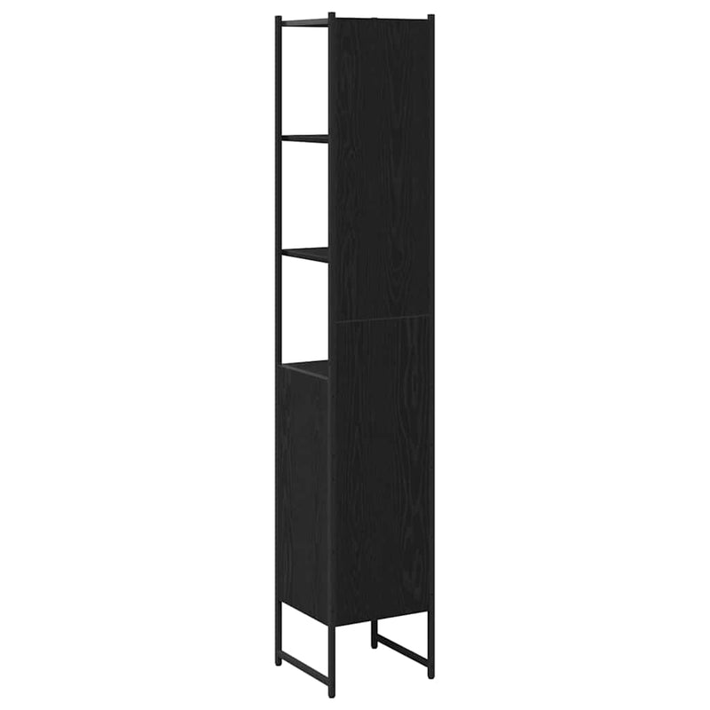 vidaXL Fürdőszoba Székény Musta tammi 33 x 33 x 185.5 cm Faanyag