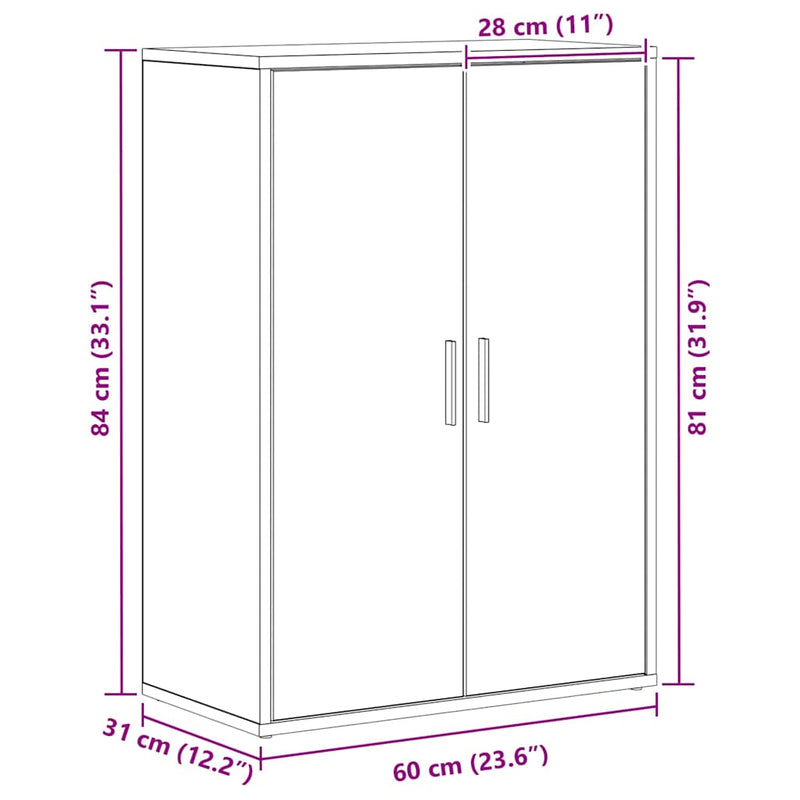 vidaXL Büfé iparművész tölgy 60x31x84 cm Szerelt fa