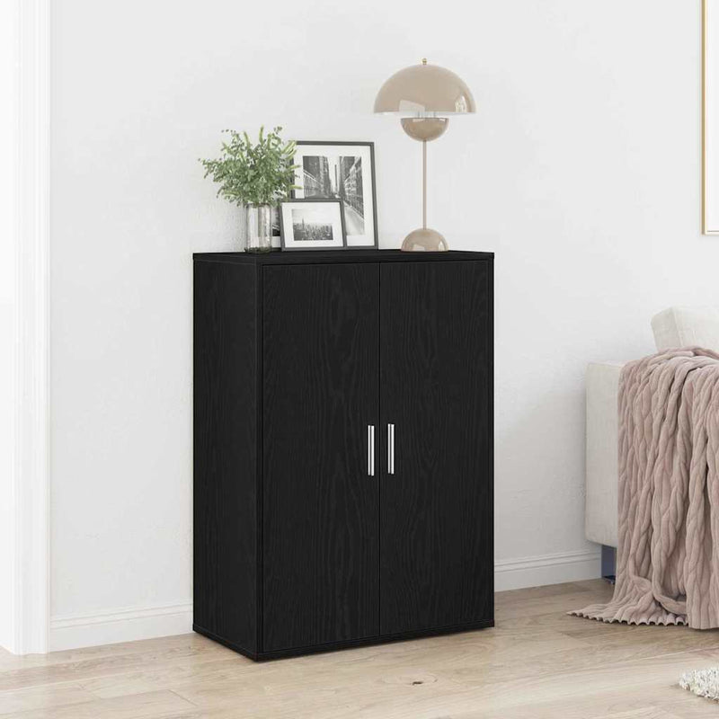 vidaXL Komód Fekete tölgy 60x31x84 cm Mérnöki fa
