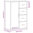 vidaXL Széf fiókkal kézműves tölgy 60 x 31 x 84 cm Faanyag