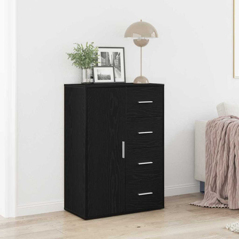 vidaXL Széf fiókkal Musta tammi 60 x 31 x 84 cm Faanyag