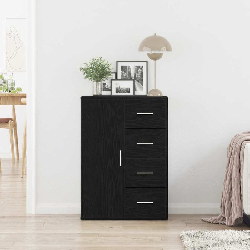 vidaXL Széf fiókkal Musta tammi 60 x 31 x 84 cm Faanyag