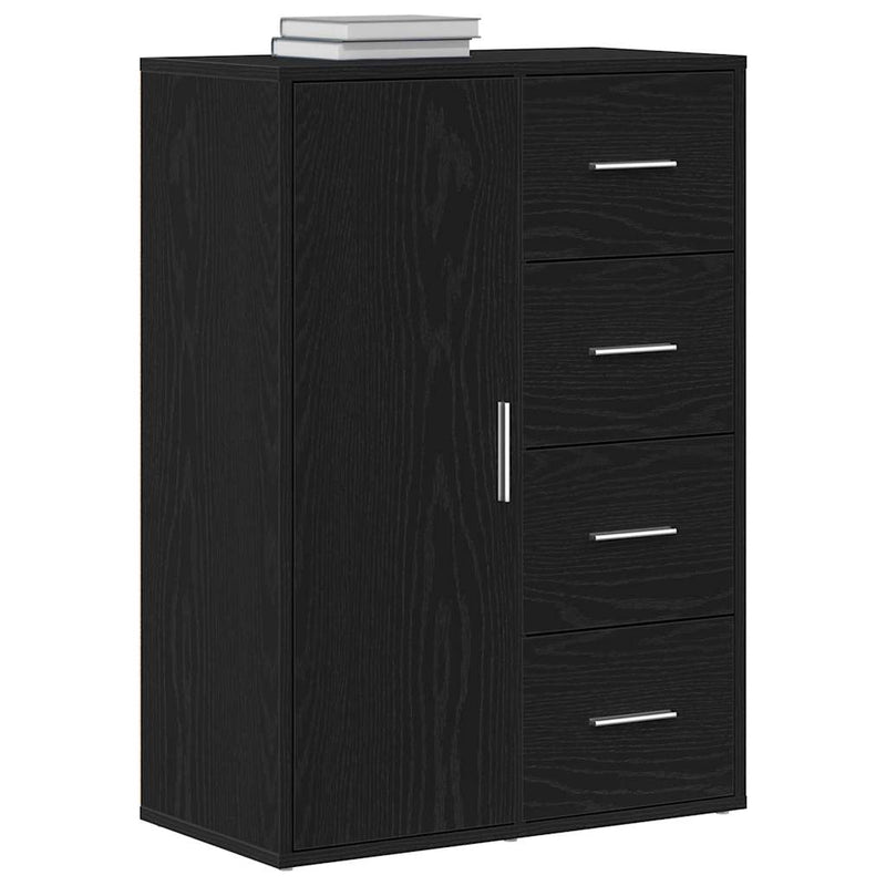 vidaXL Széf fiókkal Musta tammi 60 x 31 x 84 cm Faanyag