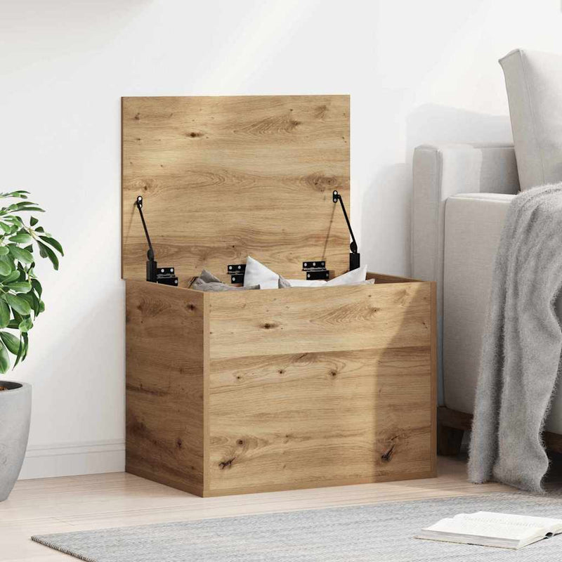 vidaXL Tároló Doboz tárolóval kézműves tölgy 60 x 42 x 46 cm Faanyag
