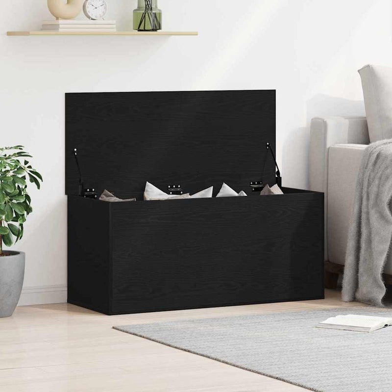 vidaXL Tároló Doboz tárolóval Musta tammi 100 x 42 x 46 cm Faanyag
