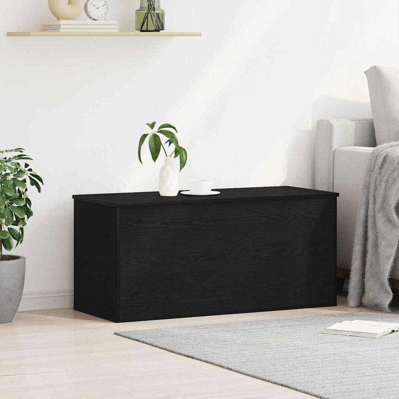 vidaXL Tároló Doboz tárolóval Musta tammi 100 x 42 x 46 cm Faanyag