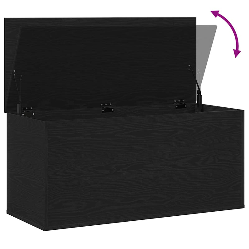 vidaXL Tároló Doboz tárolóval Musta tammi 100 x 42 x 46 cm Faanyag
