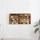 vidaXL Kiállító szekrény polcokkal Öreg fa 100 x 8,5 x 50 cm Faanyag
