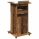 vidaXL Pódium fiókkal polcokkal Öreg fa 55 x 55 x 107 cm Faanyag