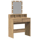 vidaXL Sminktükör fiókkal kézműves tölgy 80 x 41 x 144,5 cm Faanyag