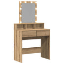 vidaXL Sminktükör fiókkal kézműves tölgy 80 x 41 x 144,5 cm Faanyag