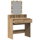 vidaXL Sminktükör fiókkal kézműves tölgy 80 x 41 x 144,5 cm Faanyag