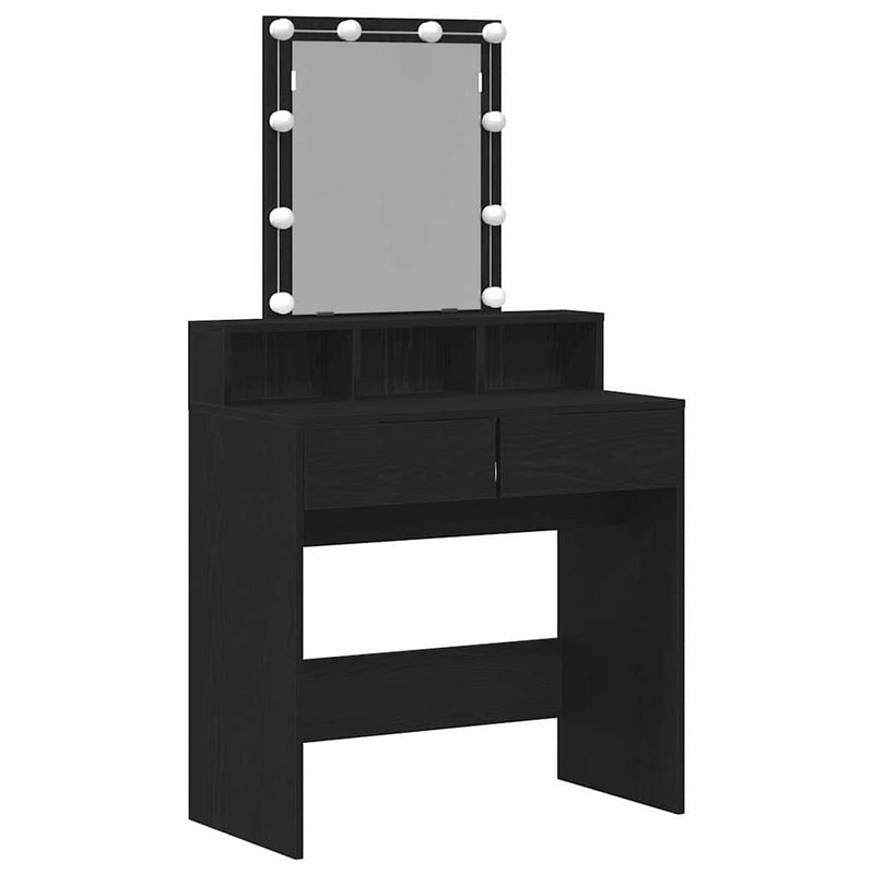 vidaXL Sminktükör fiókkal Musta tammi 80 x 41 x 144,5 cm Faanyag