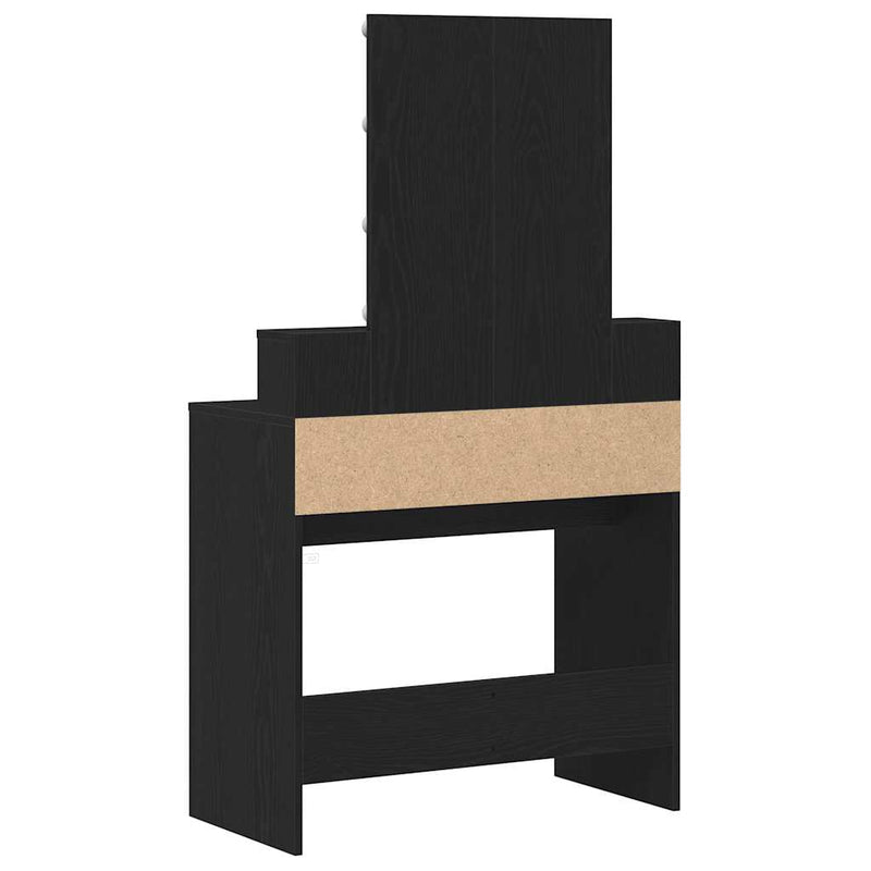 vidaXL Sminktükör fiókkal Musta tammi 80 x 41 x 144,5 cm Faanyag