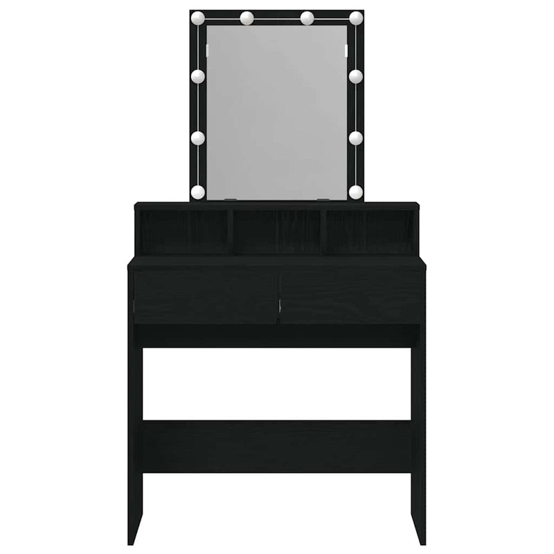 vidaXL Sminktükör fiókkal Musta tammi 80 x 41 x 144,5 cm Faanyag