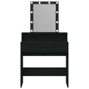 vidaXL Sminktükör fiókkal Musta tammi 80 x 41 x 144,5 cm Faanyag