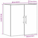 vidaXL Fali Szekrény Fekete tölgy 60 x 31,5 x 60 cm Faanyag