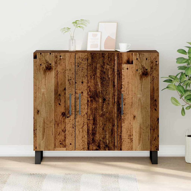 vidaXL Széf Régi fa 90 x 34 x 80 cm Faanyag