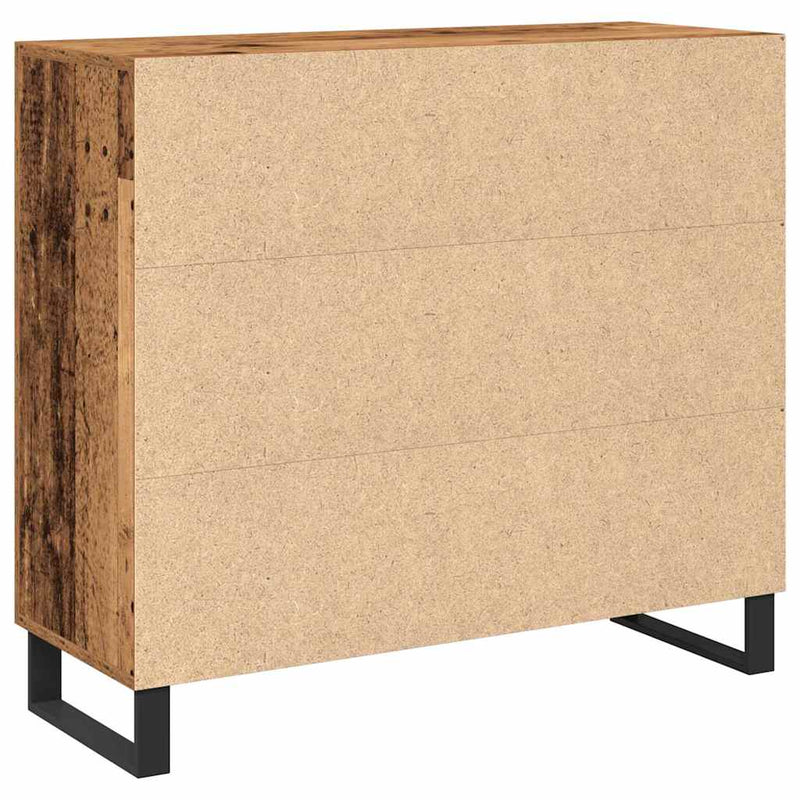 vidaXL Széf Régi fa 90 x 34 x 80 cm Faanyag