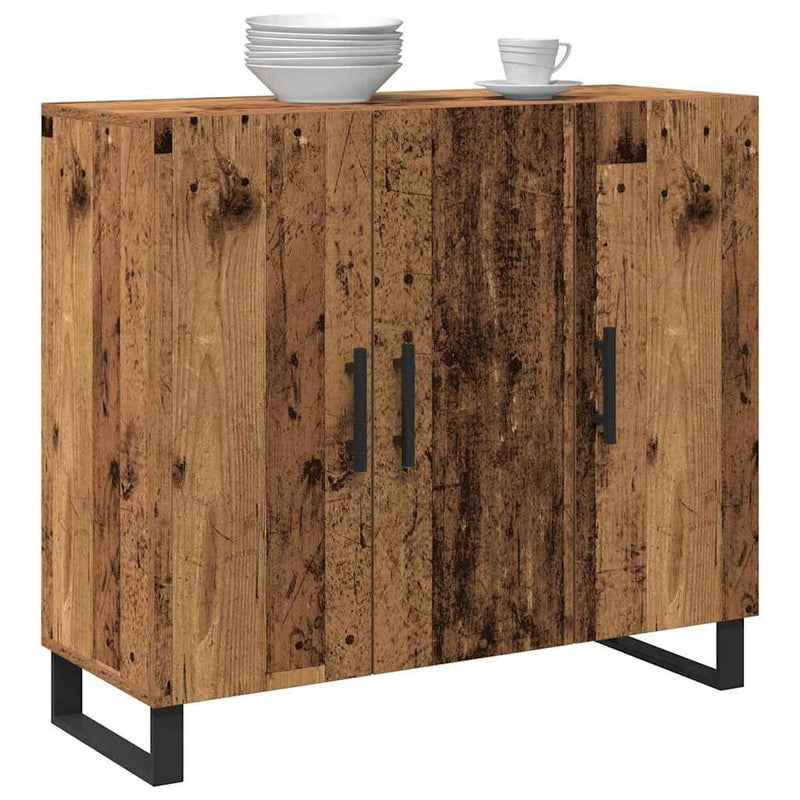 vidaXL Széf Régi fa 90 x 34 x 80 cm Faanyag