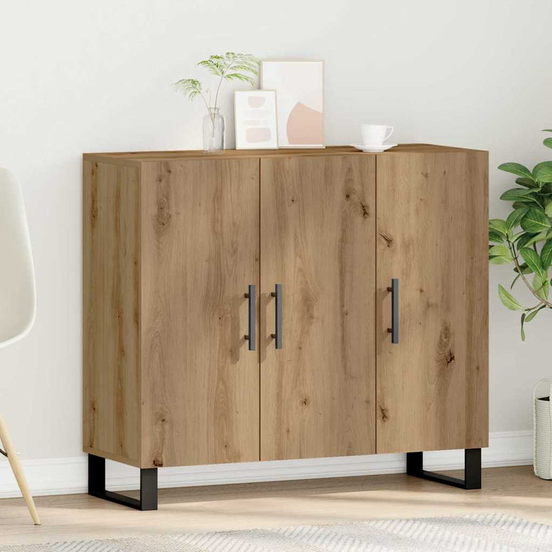 vidaXL Széf kézműves tölgy 90 x 34 x 80 cm Faanyag