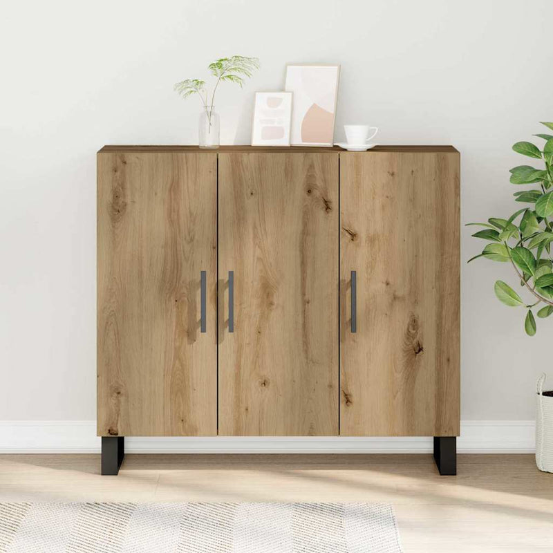 vidaXL Széf kézműves tölgy 90 x 34 x 80 cm Faanyag