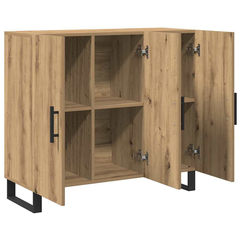 vidaXL Széf kézműves tölgy 90 x 34 x 80 cm Faanyag