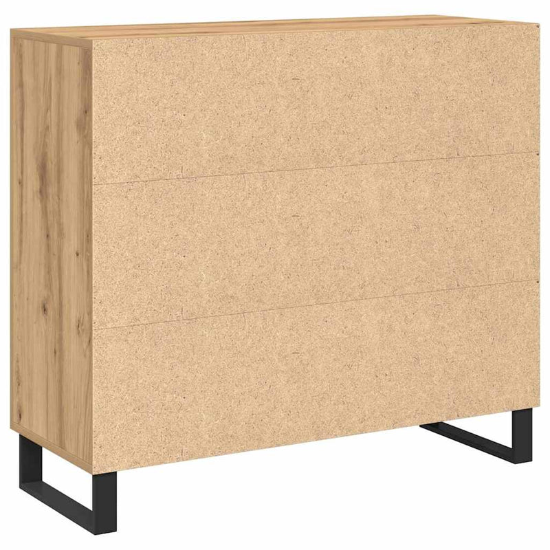 vidaXL Széf kézműves tölgy 90 x 34 x 80 cm Faanyag