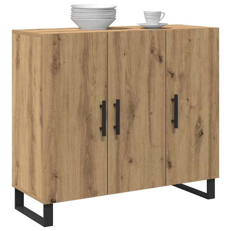 vidaXL Széf kézműves tölgy 90 x 34 x 80 cm Faanyag