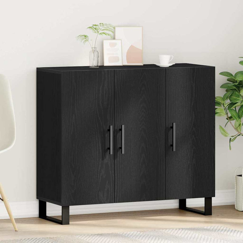 vidaXL Széf Musta tammi 90 x 34 x 80 cm Faanyag