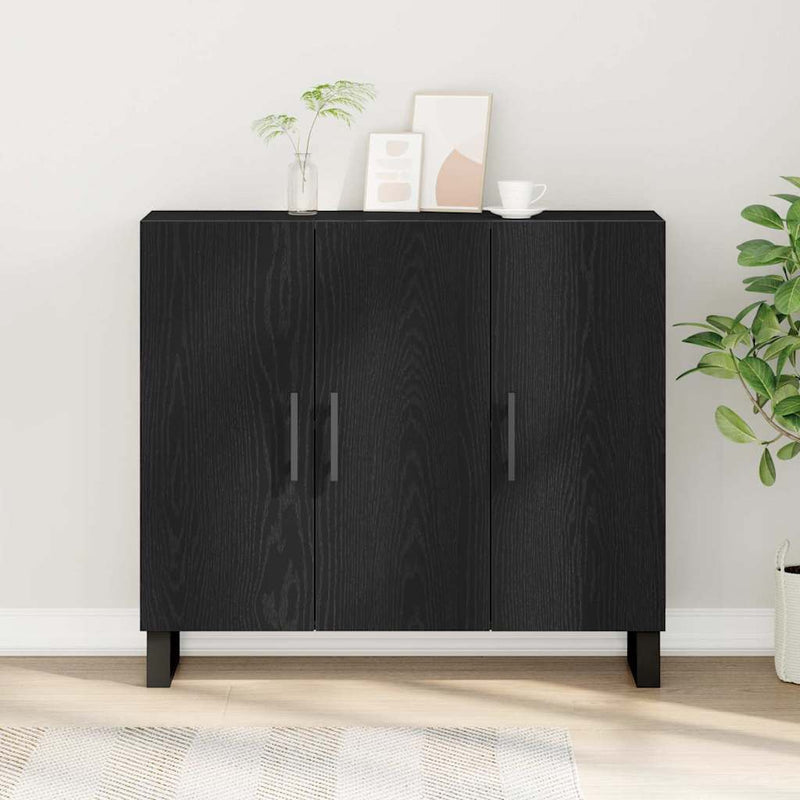 vidaXL Széf Musta tammi 90 x 34 x 80 cm Faanyag