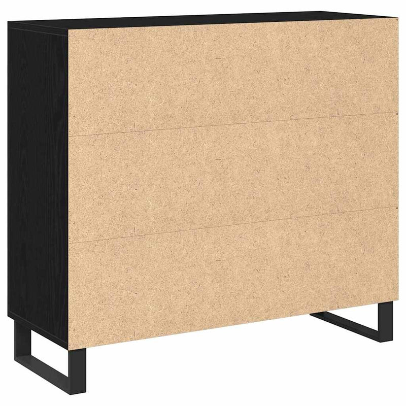 vidaXL Széf Musta tammi 90 x 34 x 80 cm Faanyag