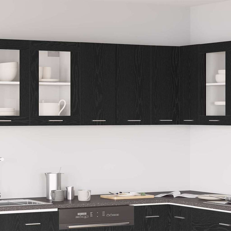 vidaXL Függő szekrény polcokkal Musta tammi 60 x 31 x 60 cm Faanyag