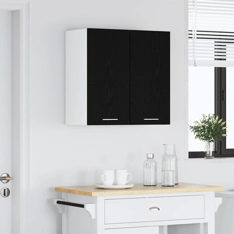 vidaXL Függő szekrény polcokkal Musta tammi 60 x 31 x 60 cm Faanyag