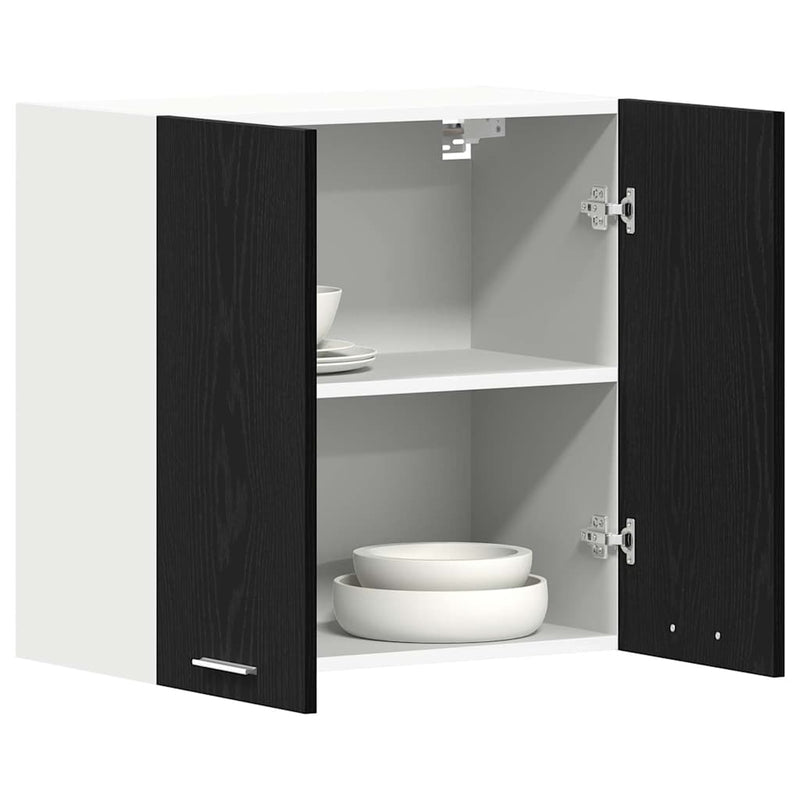 vidaXL Függő szekrény polcokkal Musta tammi 60 x 31 x 60 cm Faanyag