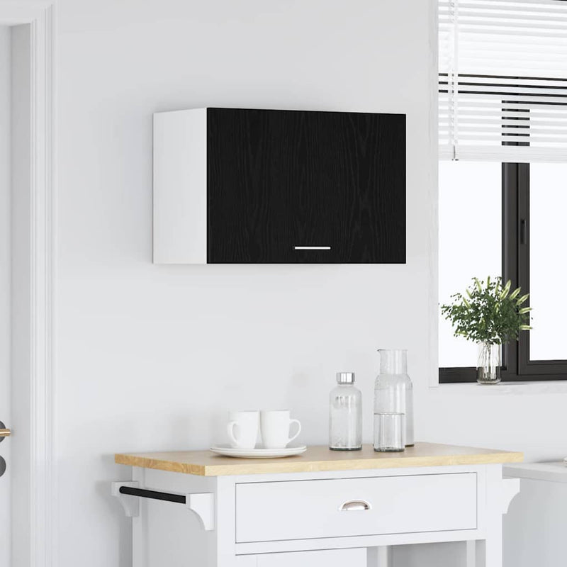 vidaXL Függő szekrény ajtóval Riga Musta tammi 60 x 31 x 60 cm Faanyag