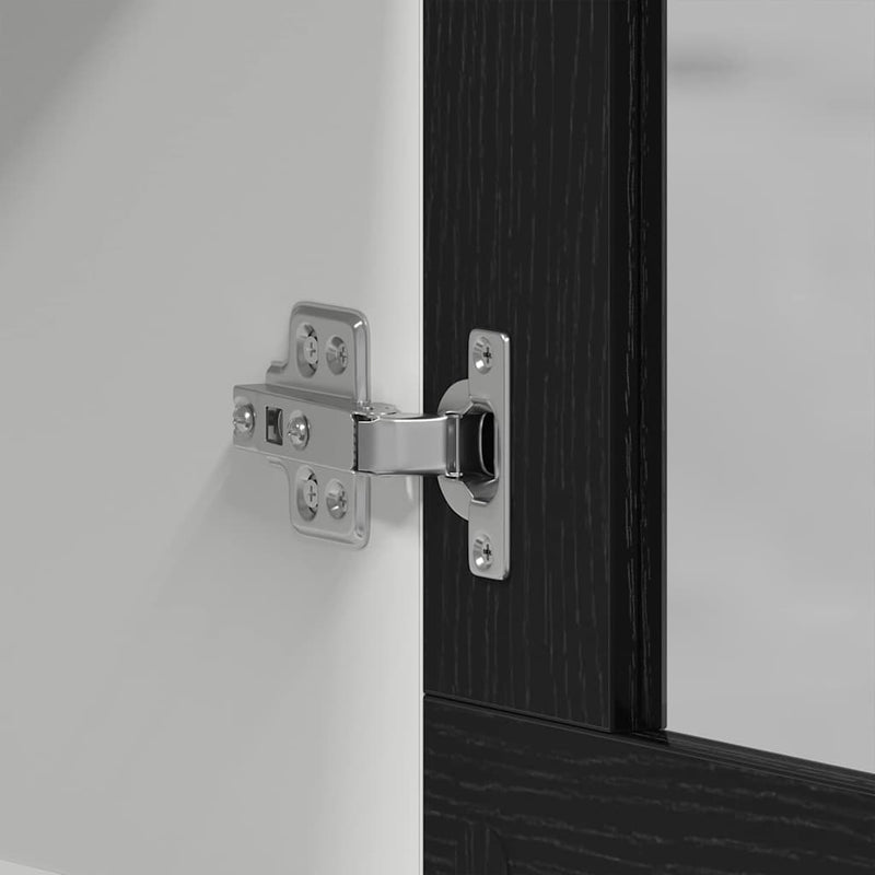 vidaXL Függő üveg szekrény Riga Musta tammi 80 x 31 x 60 cm Faanyag