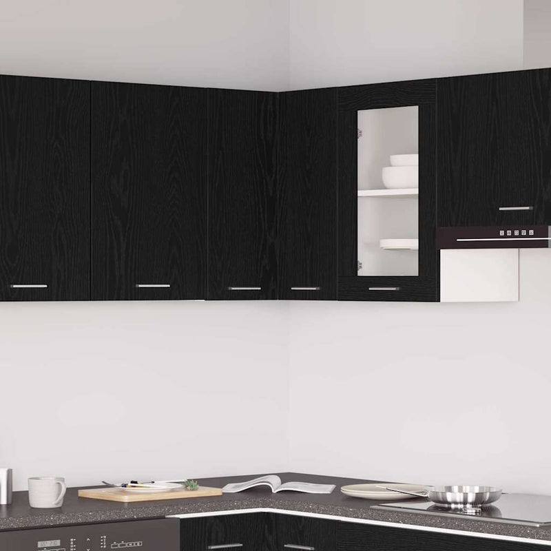 vidaXL Függő sarok szekrény Musta tammi 57 x 57 x 60 cm Faanyag