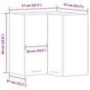 vidaXL Függő sarok szekrény Riga Musta tammi 57 x 57 x 60 cm Faanyag