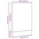 vidaXL “Lyon” fekete tölgy szerelt fa mosogatógép panel 45x1,5x67 cm