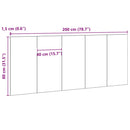 vidaXL Ágyszerkezet Fejtámla Fekete tölgy 160 x 1.5 x 80.5 cm Faanyag