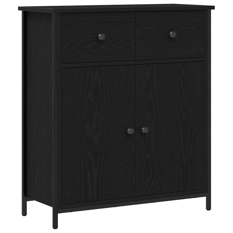 vidaXL Széf fiókkal Musta tammi 70 x 30 x 80 cm Faanyag