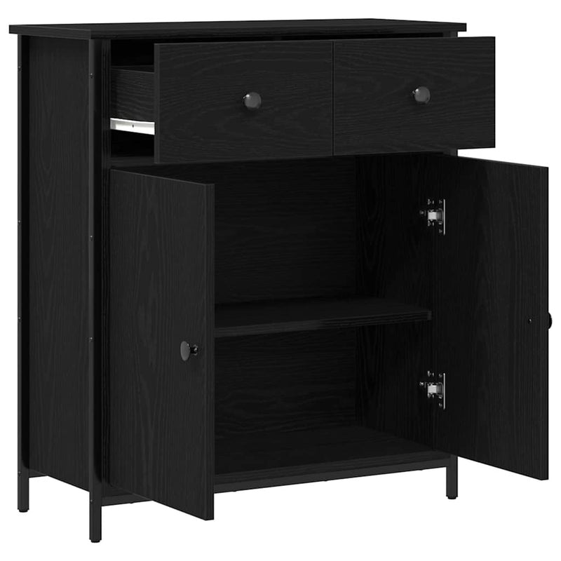 vidaXL Széf fiókkal Musta tammi 70 x 30 x 80 cm Faanyag